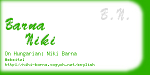 barna niki business card